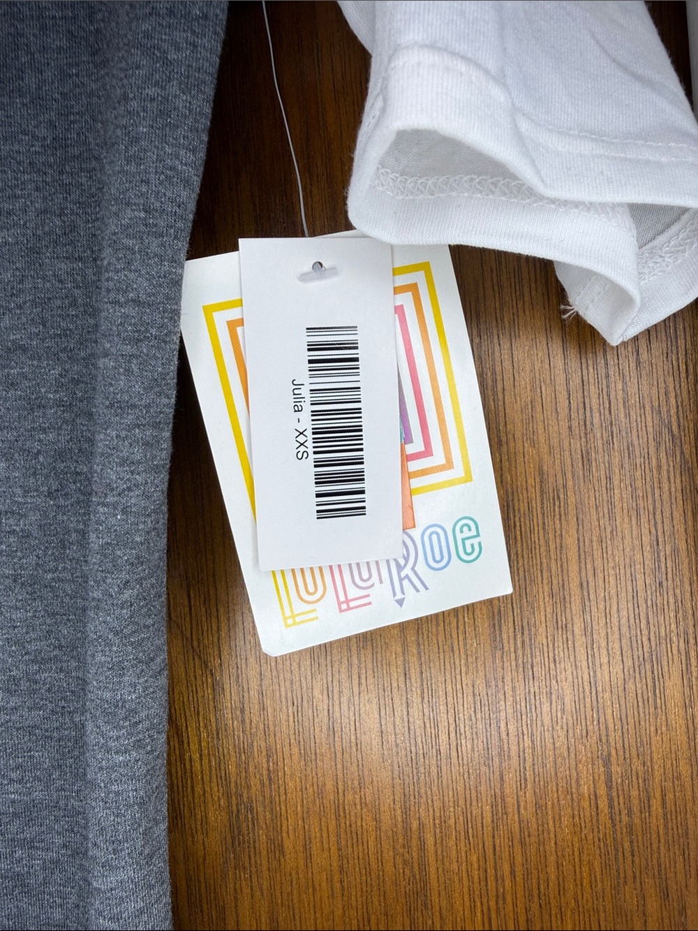 LuLaRoe Grey Body White Raglan Sleeve Midi Dress - Picture 3 of 5